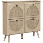 HOMCOM - Meuble à chaussures - Panneau de particules - 105x24x97.5cm - Bois naturel