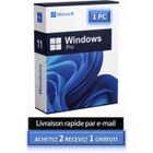 Microsoft Windows 11 Pro - 1 PC - Clé d'activation - Livraison Rapide par Mail & Messagerie Cdiscount