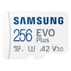 SAMSUNG EVO Plus Carte TF 256 Go U3 A2 V30 Carte Micro SD haute vitesse jusqu'à 130 Mo - s Vitesse de lecture pour la surveillance