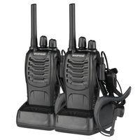 2PCS Walkie Talkie Rechargeable,Radio Bidirectionnelle,Oreillette et USB Base de Chargement,Émetteur-récepteur Portable