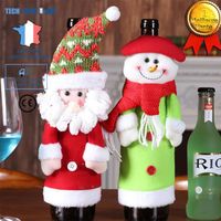TD® Père Noel un sac de vin rouge Décorations vieil homme de Noel bouteilles de vin célébrations original verres mignon fête Noel