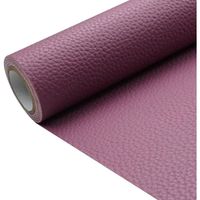 Tissu en cuir synthétique texture litchi violet de 1,13 mm d'épaisseur pour travaux manuels, couture, canapé, sac à main, boucles