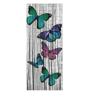 RIDEAU Rideaux fils - Maximex - Rideau de bambou à imprimé papillons - Multicolore - l 90 x L 200 cm