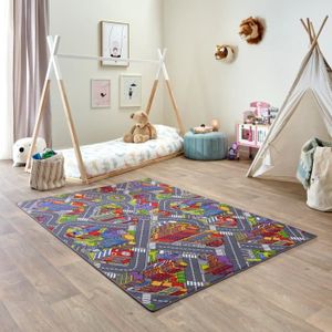 Grand Tapis De Jeu éducatif Pour Enfants 200x300cm – Bleu Multicolore, Lavable