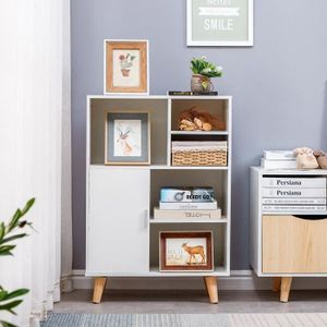 Etag/ère de Livre Meuble Rangement Couloir Color/é 48 X 24 X 69,5CM A Costway Biblioth/èque 3 Etag/ères Enfant