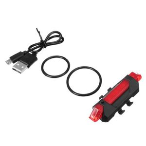 ECLAIRAGE POUR VÉLO Lampe de Vélo de Montagne Rouge Rechargeable Par USB avec Feu Arrière à LED pour Scooter Électrique