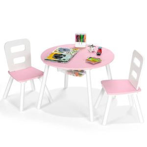 TABLE ET CHAISE Table Enfant avec 2 Chaises - DREAMADE - Poches en