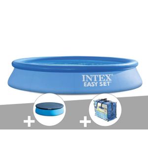 PATAUGEOIRE Piscine autoportée INTEX Easy Set 3,05 x 0,61 m - Liner triple épaisseur - Pour enfants - Bleu