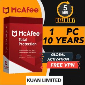 ANTIVIRUS McAfee Total Protection 2022 Clé (10 AN / 1 PC)