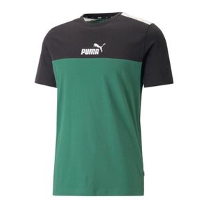 T-SHIRT T-shirt Vert/Noir Homme Puma Ess Block