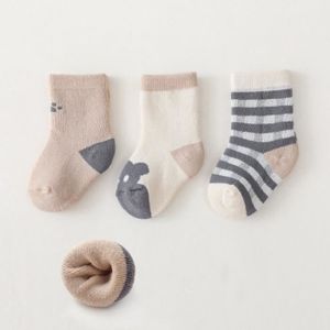 Z-Chen Lot de 5 Paire Chaussettes Coton Hiver Bébé Fille Garçon