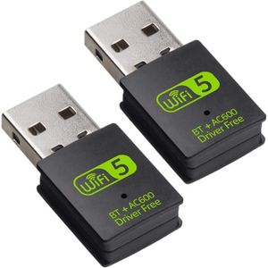 CLE WIFI - 3G 2X Adaptateur USB WiFi Bluetooth, Récepteur Externe de Réseau Double Bande 600 Mbps, Dongle WiFi pour PC-Ordinateur A543
