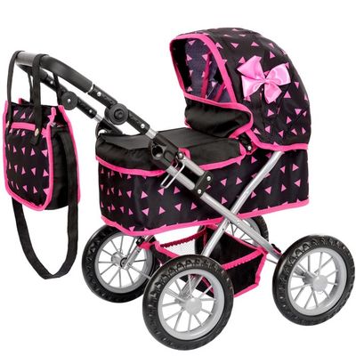 Poussette Rose Pour Poupée 48 Cm – Landau Pour Enfant Dès 3 Ans, Sans BPA, Grandes Roues, Fabriquée En Europe