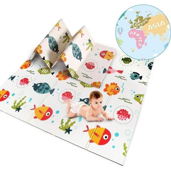 Tapis de Jeu Pour Bebe 180x200x1cm Tapis de Sol en Mousse Epais Pliable  Reversible - Tapis d'éveil pour Bébé et Enfant(D) - Cdiscount Animalerie