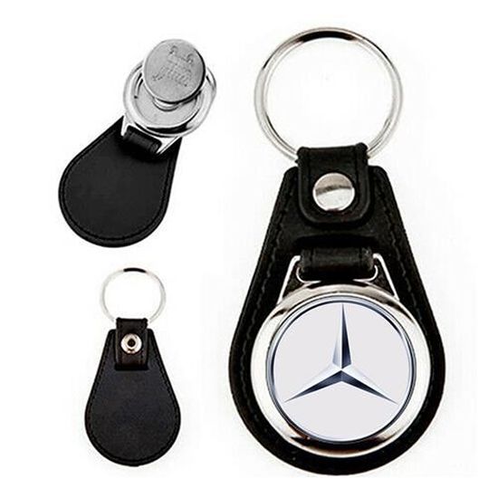 Porte-clés avec jeton d'achat, Mercedess-Benz, argenté