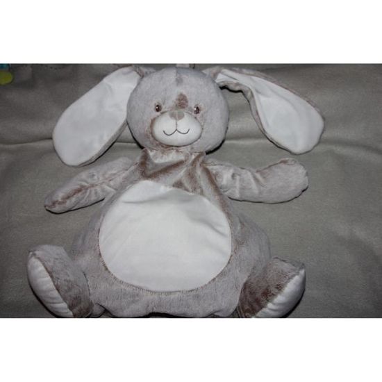 DOUDOU PELUCHE TEX BABY LAPIN BLANC BEIGE MARRON CHINE RANGE PYJAMA 42cm Cdiscount Puericulture Eveil bebe