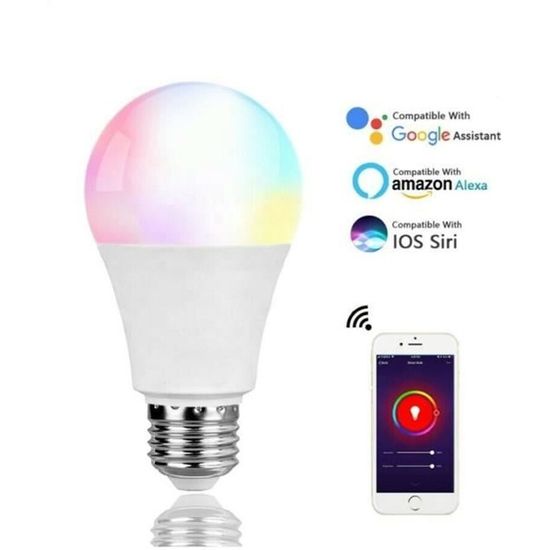 Domotique Ampoule Connectee Wifi tuya 9W Led Smart Bulb E27 Alexa Google 