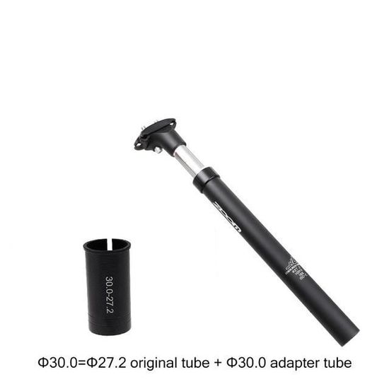 Tige de selle de vélo 25,4 x 300 mm réglable en alliage d'aluminium résistant aux chocs pour VTT, vélo de route, BMX (noir