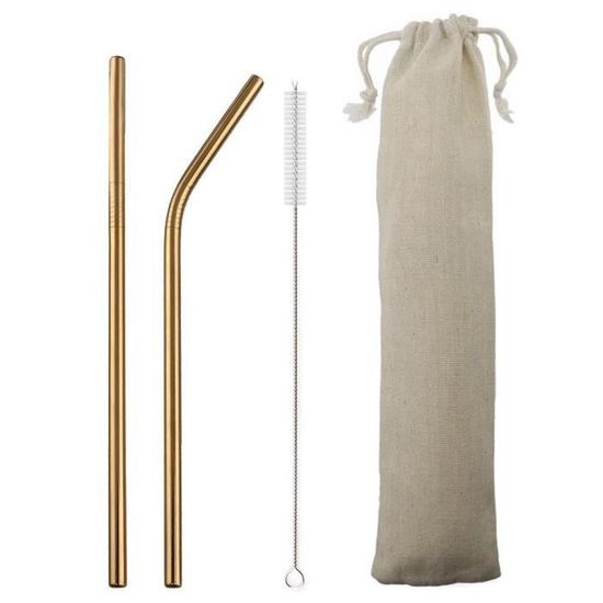 Pailles Réutilisables En Silicone - Lot De 5 Ou 10 Avec Brosse De Nettoyage Et Sac (multicolore)