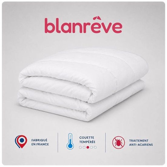 Blanrêve Steppdecke Serenité – Milbenabweisend, 300 G/m², 240x220 Cm, Für Doppelbett, Maschinenwaschbar – Made In France