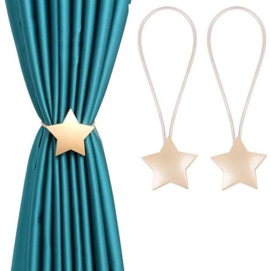 Lot De 2 Embrasses Magnétiques Feuilles Dorées – Attaches Rideaux Élégantes Chambre Enfant Fille, Salon, Décoration Maison