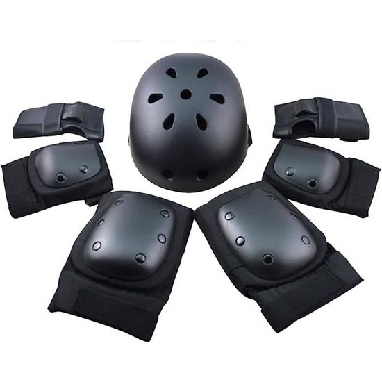 FUCNEN Ensemble De Protections Sport – Casque, Coudières, Genouillères, Protège-poignets – Tailles S/M/L
