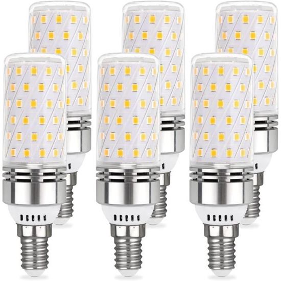 Ampoule LED E14 12W Blanc Chaud 3000K 1450LM, 84 LEDs, Équivalent Lampe  Halogène E14 100W Lot de 6 - Cdiscount Maison