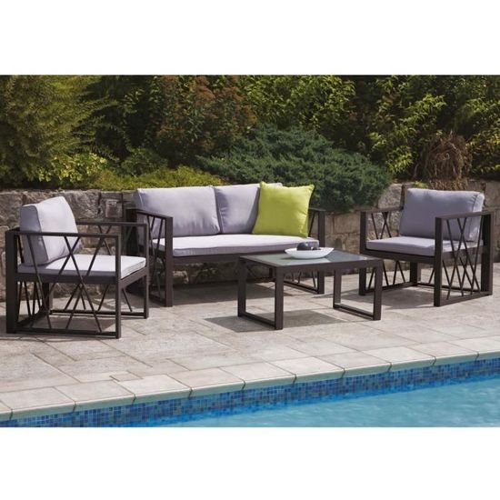 Salon De Jardin Moderne Anthracite Gris Perle Anthracite Gris
