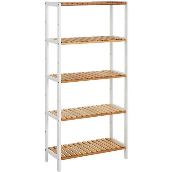 Étagère De Salle De Bain à 3 Niveaux Murale | Étagère De Rangement 60x15x54 Cm Bambou Cfw770343 90683943