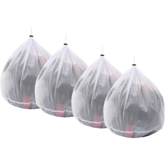 Filets De Lavage Pour Machine - Lot De 4 Sacs à Cordon - Protègent Lingerie, Soutiens-gorge, Vêtements Délicats - Maille Fine