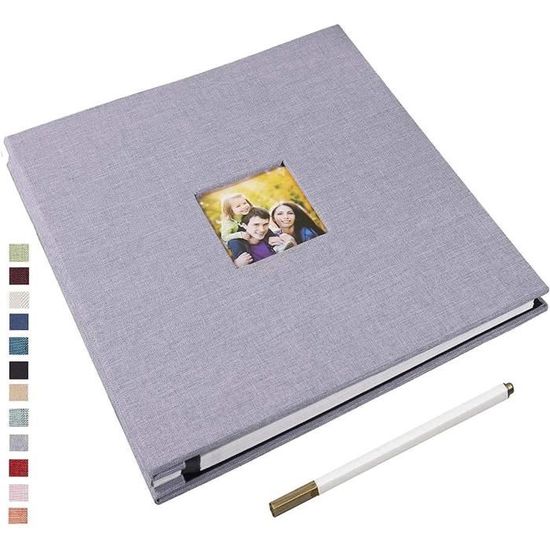 Album Photo Adhésif Réutilisable QWORK - 140 Photos 10x15 Cm, 40 Pages, Couverture Lin - Livre Photo DIY - 5