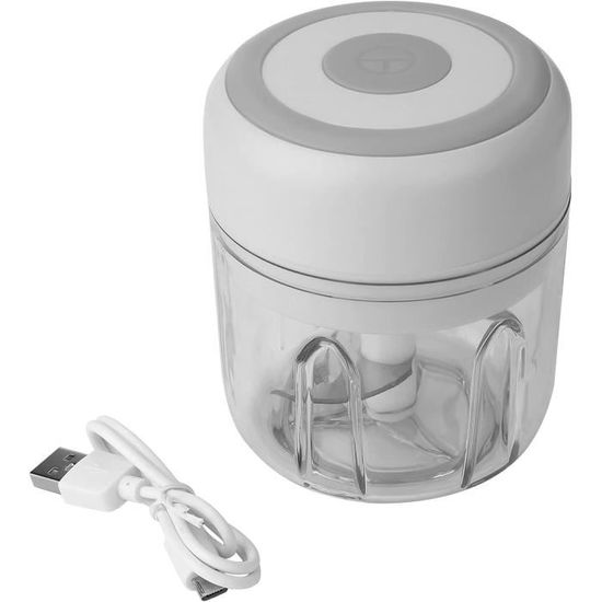 Hachoir électrique - PZCC - Mini hachoir sans fil - 250 ml - 3 lames tranchantes - Portable - Electroménager