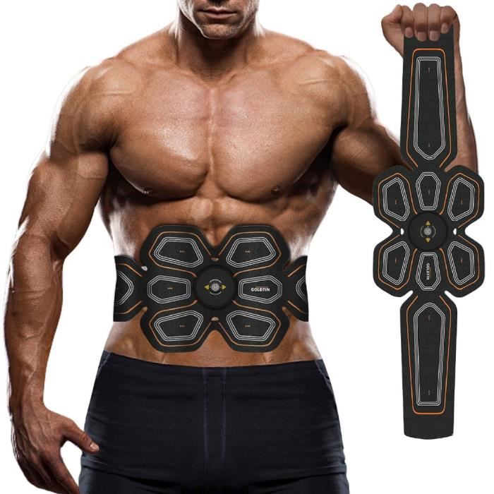 Machine de musculation électronique des muscles abdominaux EMS Stimulator Ceinture de remise - rechargeable --ORANGE