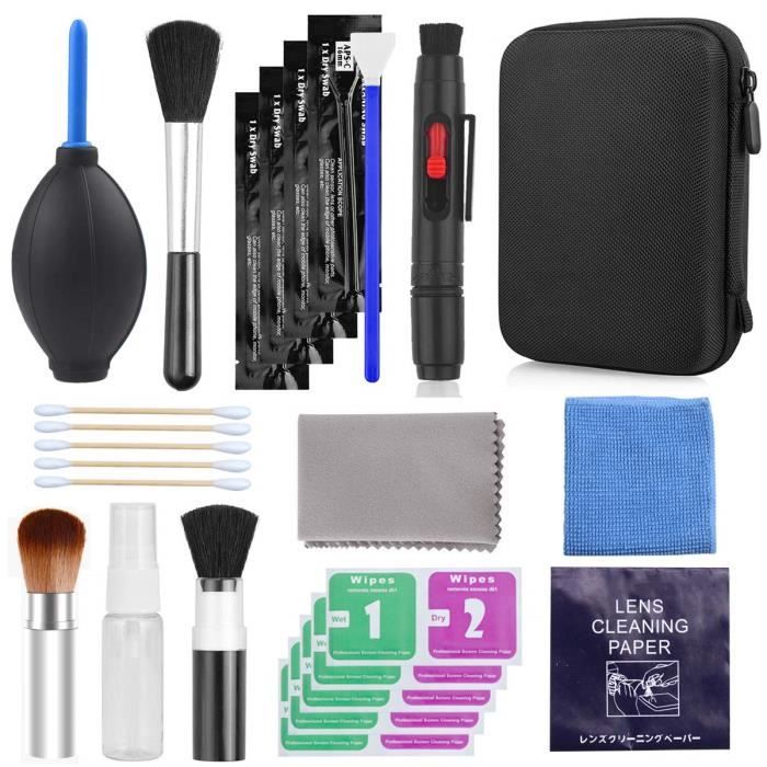 21PCS Professionnelle Objectif de la Caméra Propre Kit, Kit de Nettoyage pour Camera, Nettoyage de Lentille de Caméra