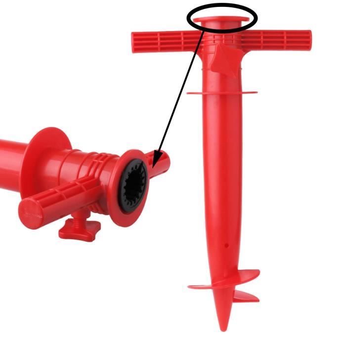 Sharplace Support de Parasol pour Plage Sable Terre Pieds de Parasols Rouge
