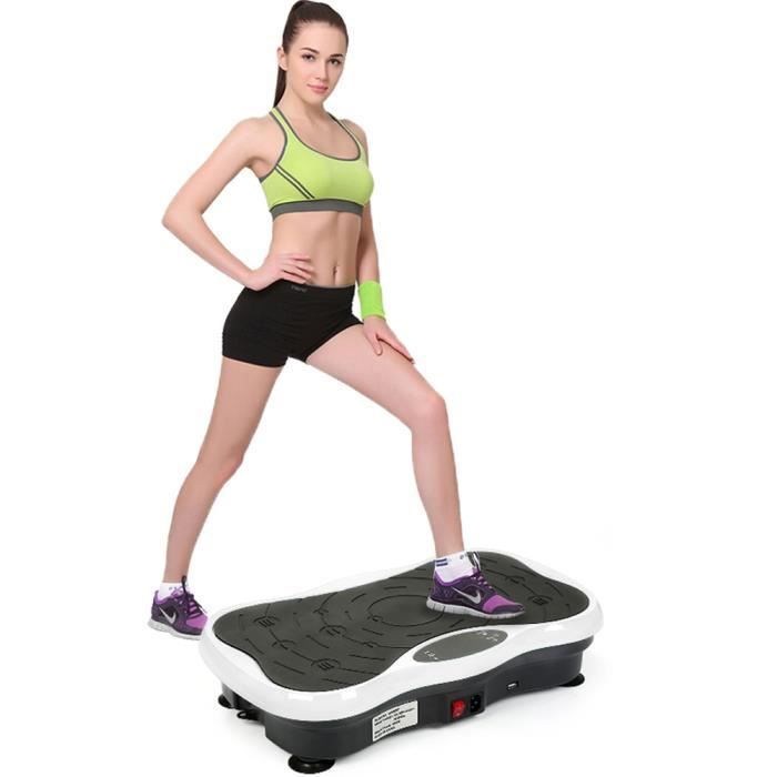 LUXS Pro Fitness Plateforme Vibrante Papillon 5 Programme Vibration Avec haut-parleur USB Blanc/Noir