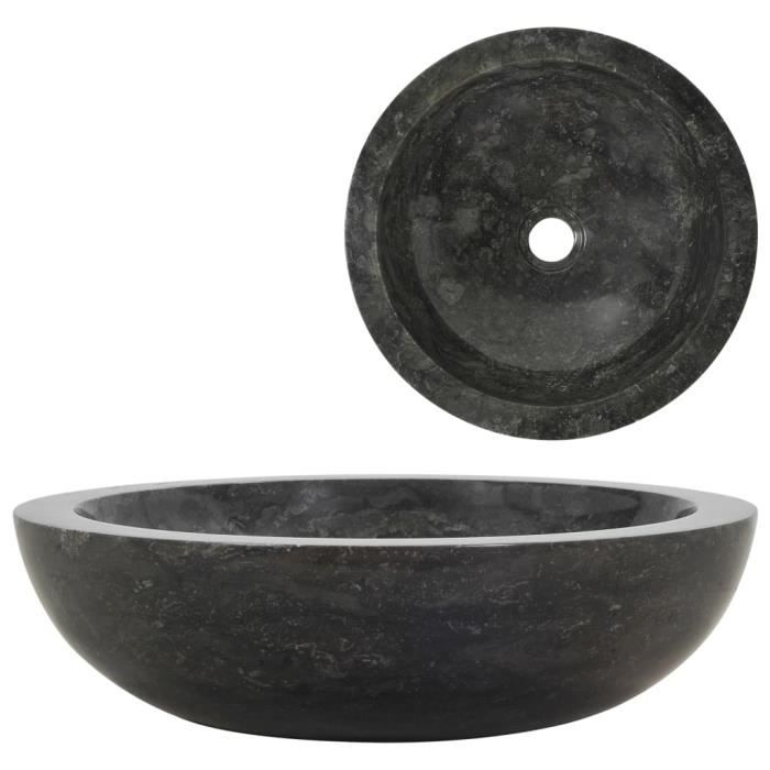Évier Lavabo 40 x 12 cm Marbre Noir#2515