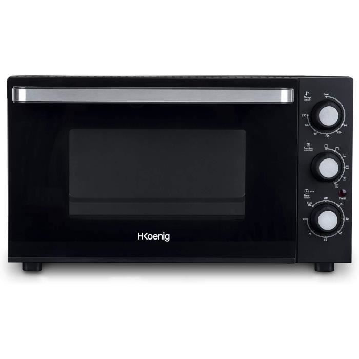 H.Koenig Mini Four 30L Electrique FO30 Posable Compact Multifonction Performant 1500W Programmable 6 modes de cuisson, 230°,