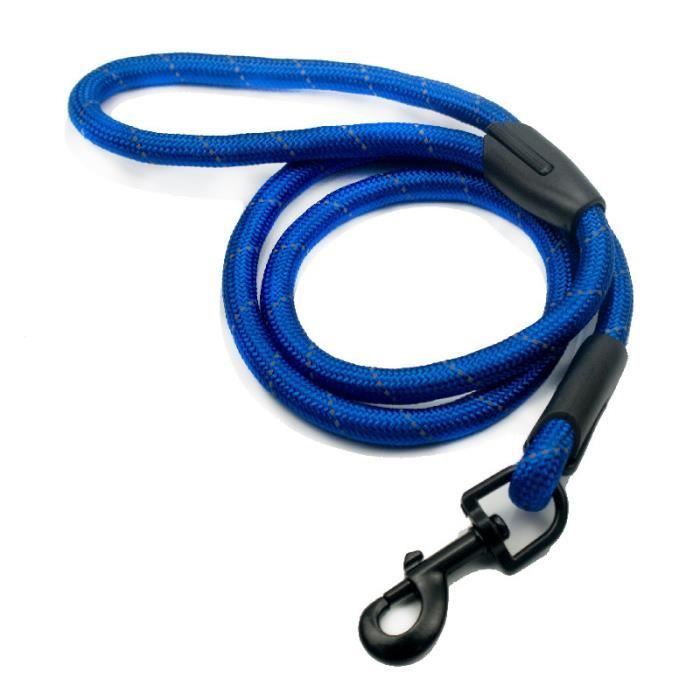 Laisse réfléchissante en nylon pour chien - Corde ronde pour animal de compagnie, laisses - Modèle: Bleu 10mmX120cm - FYCWQSB12220
