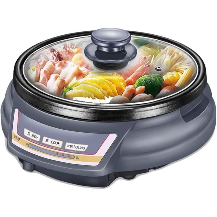 CRYGD Hot Pot électrique Grill intérieur, 220 V Multi-Fonction électrique sans fumée Barbecue Shabu, Hot Pot avec Barbecue médical P