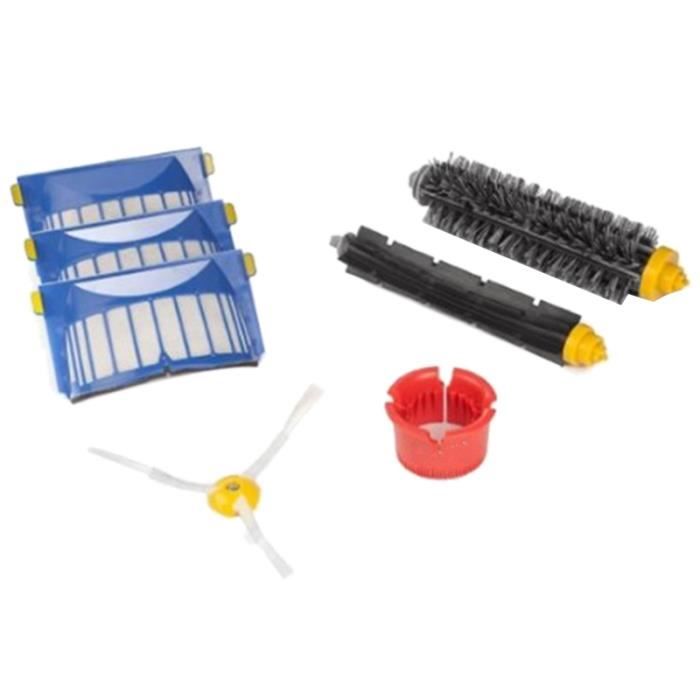 Kit de remplacement de brosses de batteur brosses latérales à 3 bras filtres Aero Vac outil de nettoyage rond pour IRobot Roomba