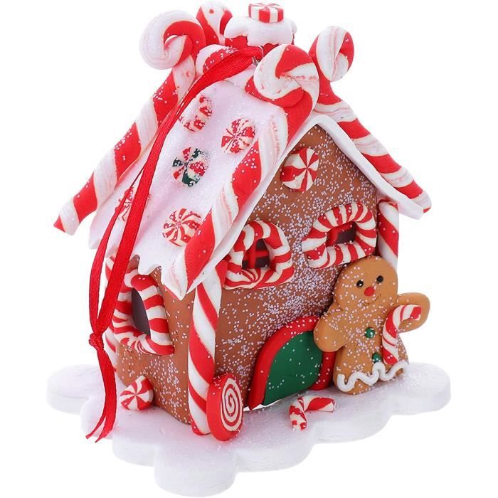 Décoration de Noël maison en pain d'épices Argile Pâte Bonbons Maison Sapin à suspendre Décoration de Noël Maison Ornement d' 294