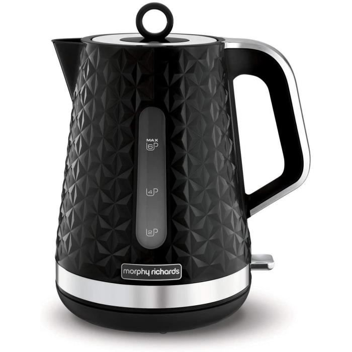 Morphy Richards Vector 108311EE Bouilloire 1,5 l avec arrêt automatique, filtre anti-calcaire intégré, base 360 degrés, surface trid