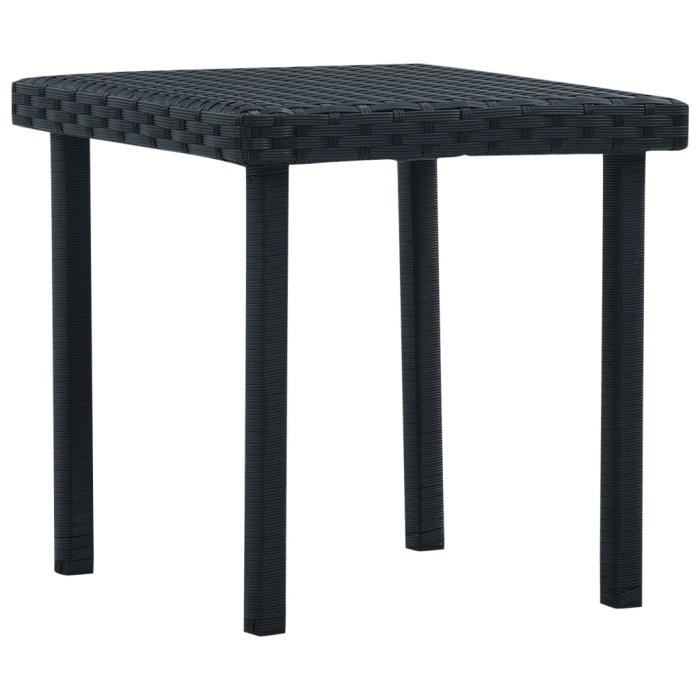 CHEZZOE Table basse - Table à thé Table de jardin Noir 40x40x40 cm Résine tressée ☺77510