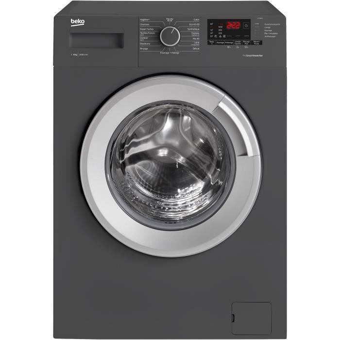 Lave-linge hublot BEKO LLF08A5 - 8 kg - Induction - 1400 trs/min - Gris anthracite