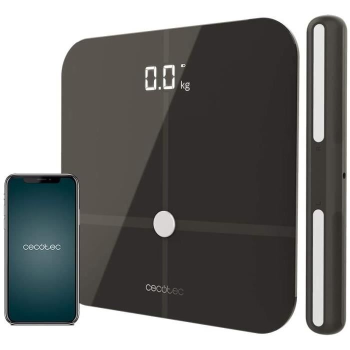 Cecotec Pèse-personnes Intelligent Surface Precision 10600 Smart Healthy Pro Dark Grey. Grand Écran LED, Connectivité