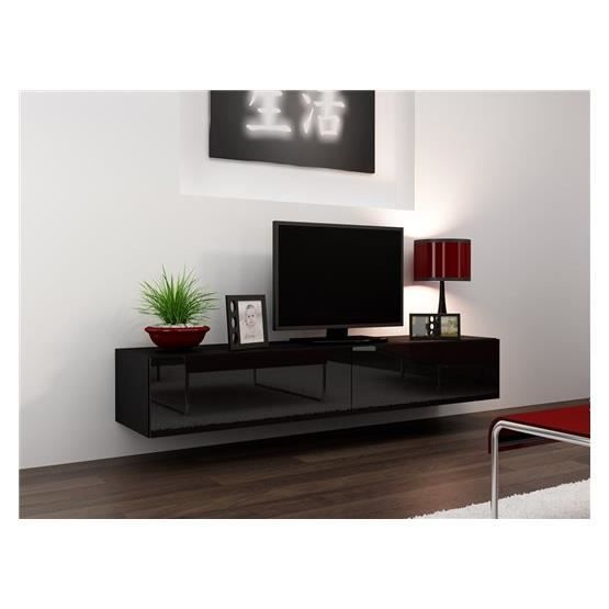 Meuble tv design suspendu Vito 180 noir