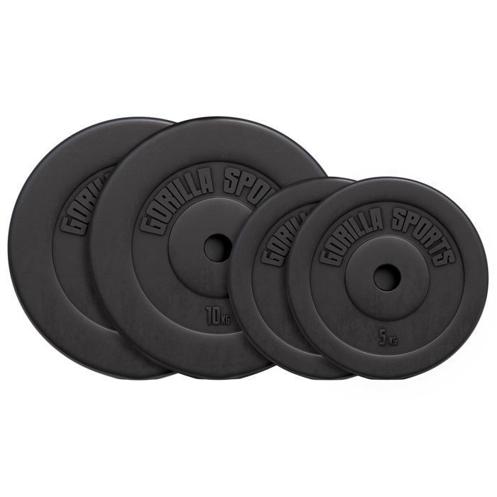 Lot de disques en plastique 30kg (2 x 5kg + 2 x 10kg), diamètre d'alésage 31 mm