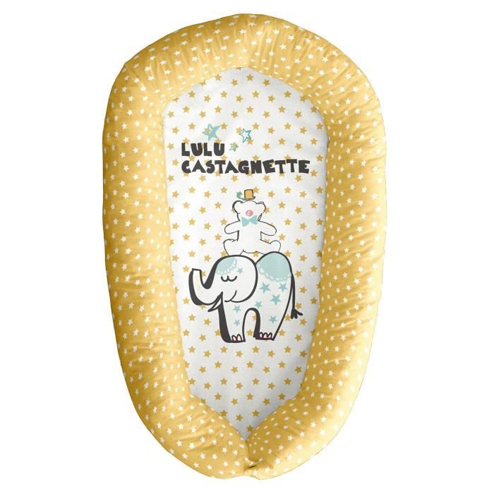 LULU CASTAGNETTE - Coussin couffin CIRUS LULU 48x90 cm - Airballon - Réversible et déhoussable - 100% Coton - Ocre