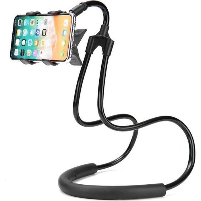 Support Téléphone Cou Paresseux Flexible Bureau Lit Main Libre Selfie Universel Noir